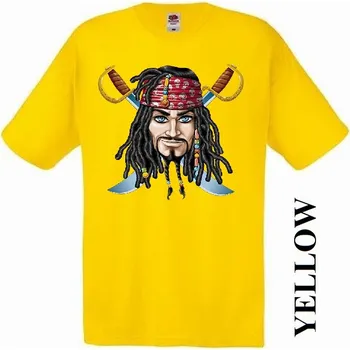 Pánské tričko panske-levne-bavlnene-tricko-digi-potisk-pirat-sparrow-karibik Barva: Chocolate - čokoládově hnědá, velikost: M