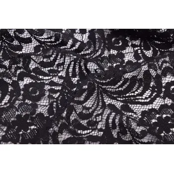 Krajka v černé barvě s květy MOR176