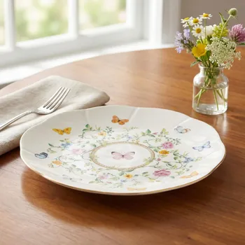 Etažér na květiny a motýly EASY LIFE 21 cm bílý