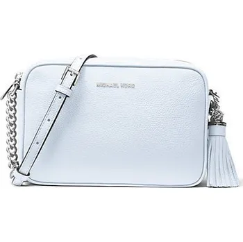 Michael Kors Ginny kožená crossbody kabelka světle modrá