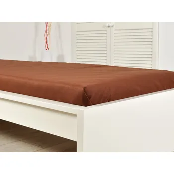 Prostěradlo B.E.S. - Petrovice, s.r.o. Prostěradlo Jersey bavlna IDEAL - Tmavě hnědá Rozměr: 90 x 200