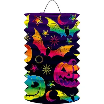 Party dekorace LUMA Lampion válec HALLOWEEN dýně, 15 cm