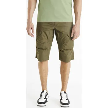 Pánské oblečení Celio Plátěné kraťasy Bocourtbm1 1125769 Khaki 38