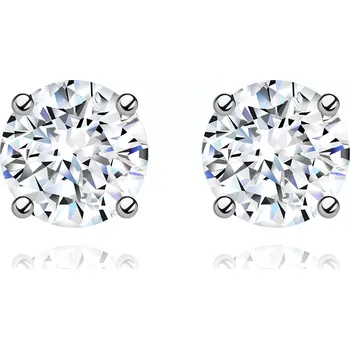 Náušnice Stříbrné náušnice 925 - čiré zirkony s barevnými odlesky