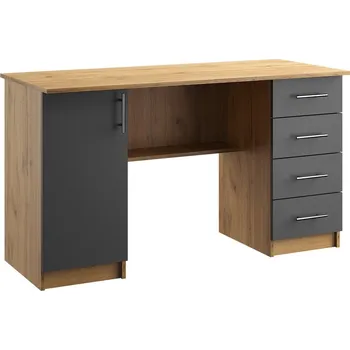 Psací stůl Pracovní stůl OFFICE KIT 3 pravý dub apalačský/šedá