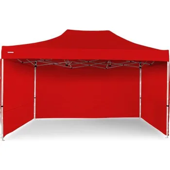 Zahradní stan Nůžkový Párty stan 3x4,5m ALU Premium 4ks plné bočnice barva Červená