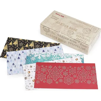 Vánoční dekorace Vánoční obálka na peníze 11x22 cm 100 ks Mix