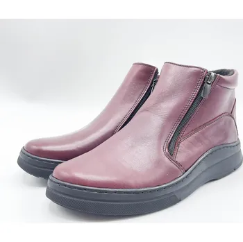 Dámská zimní obuv HILBY - Dámské kotníčkové zateplené boty 595, bordo Velikost: 37