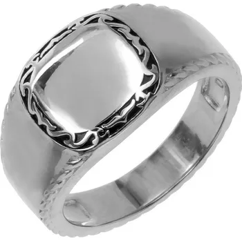 Prsten Argento 72946 Stříbrný prsten - pečetní, černá glazura | Velikost prstenu: 70mm