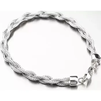 Náramek Pletený náramek - stříbro 925 B1403943-1256-SLX délka 19 cm