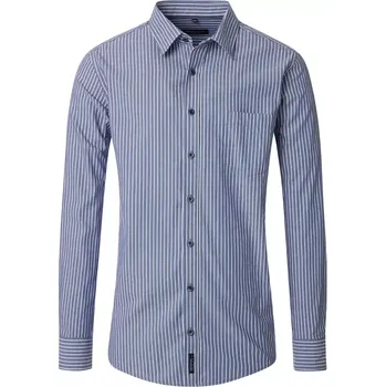 Pánská košile Velká pánská košile s vertikálními pruhy s dlouhým rukávem Casa Moda 454487900-100 bílo-modrá (5XL)