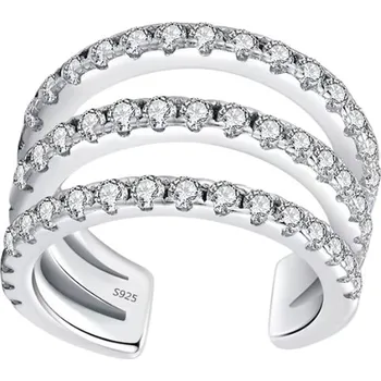 Souprava šperků Atreya Atreya Stříbrná záušnice Triple Pavé Ear Cuff Množství: 1 samostatný kus