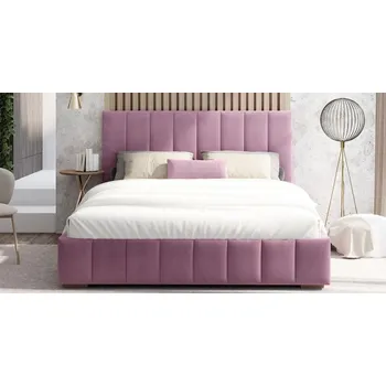 Postel Čalouněná postel AUSTIN 160x200cm Fialová Paris s úložným prostorem kovový rošt