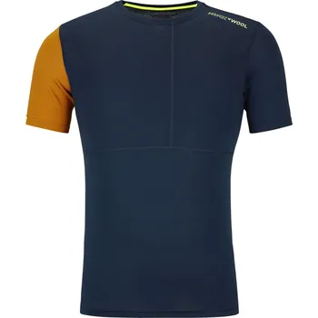Pánské oblečení Ortovox 185 Rock'N'Wool Pánské tričko s krátkým rukávem Size: S, Color: Deep Ocean