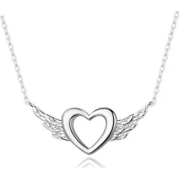 Náhrdelník Stříbrný náhrdelník okřídlené srdce