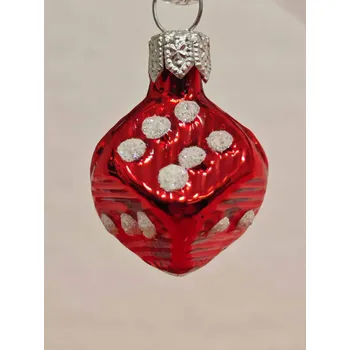 Vánoční ozdoba Kostka - Červená