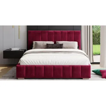 Postel Čalouněná postel AUSTIN 180x200cm Vínová Paris s úložným prostorem kovový rošt