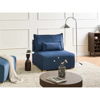 Křeslo Modulové křeslo modré odklápěcí opěradlo úložný prostor obývací pokoj Beliani