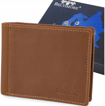 Peněženka Pánská kožená peněženka klasická hnědá horizontální bez zapínání Beltimore