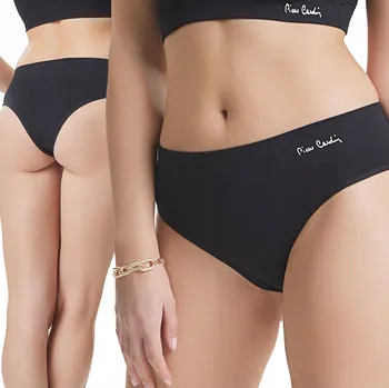 Kalhotky Hladké bezešvé Brazilské Kalhotky s vysokým pasem Přiléhavé 4012 Černé S/M