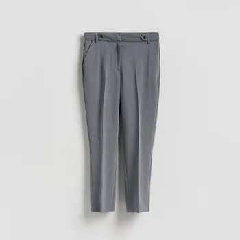 Dámské kalhoty Reserved - Kalhoty s nažehlenými puky - tmavě šedá - 174IS-90M - 174IS-90M-36