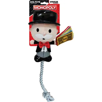 Hračka pro psa HASBRO Hračka pro psy Monopoly Mr. Money plyšová s lanem na protahování 20 cm