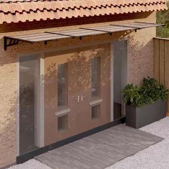 Markýza vidaXL Vchodová stříška černá 396 x 90 cm polykarbonát [153703]