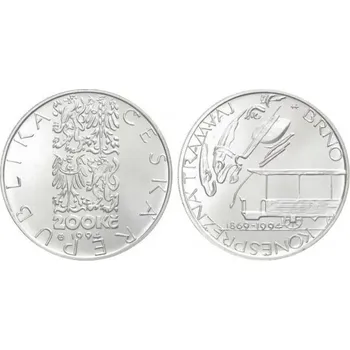 Česká republika. 200 Kč 1994. Koněspřežná městská tramvaj v Brně. Běžná kvalita.