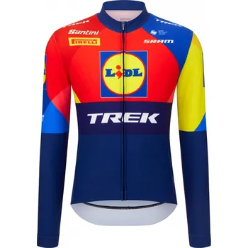 cyklistický dres TREK Lidl-Trek Team Replica LS Thermal Race dres modro-žlutá, XXL