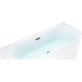 Vana BPS-koupelny Volně stojící rohová akrylátová vana HYD-MER509B levá 150x75 bílá, odtokový komplet zlatý