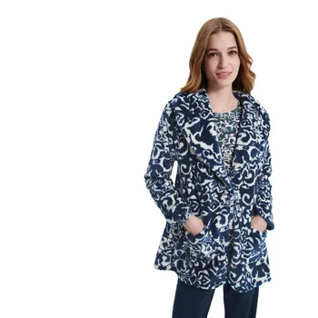 Dámský župan Dámský župan na knoflíky Vamp 19071 tmavě modrá velikost XL