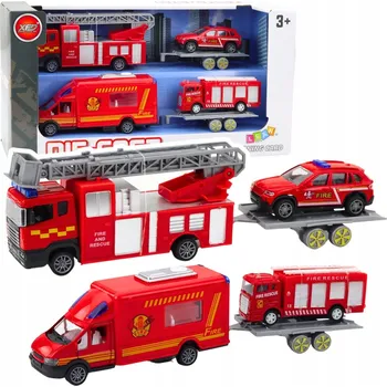 autíčko Sada hasičských vozidel s frikčním pohonem