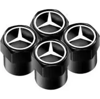 Krytky ventilků hranaté černé hvězda Mercedes