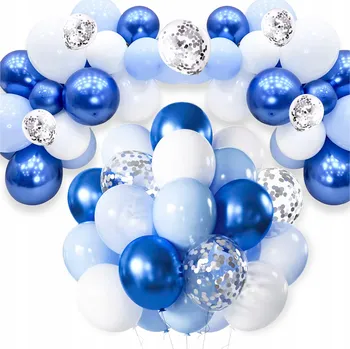 Balónek BALÓNKOVÁ GIRLANDA BALÓNKY NAROZENINY KŘEST 18 MODRÁ SADA 102KS + PÁSKA