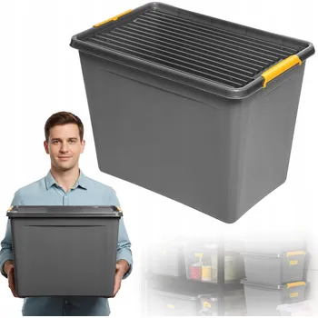 Úložný box Plastový box krabice s víkem pro skladování, krabička 80 l