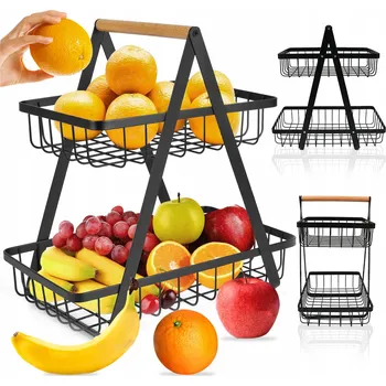 Úložný box Dvoupatrový kuchyňský stojan na ovoce a zeleninu