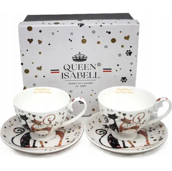 Porcelánový Šálek s motivem koček Queen Isabell 250 ml 2 ks