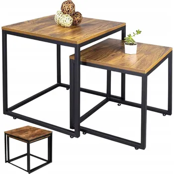 Konferenční stolek Konferenční stolek Lean čtvercový 45 x 45 x 50 cm buk tmavý