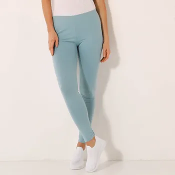 Dámské legíny Jednobarevné dlouhé legíny modrošedá 38/40