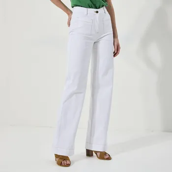 Dámské džíny Široké džíny pro postavu více než 165 cm bílá 46