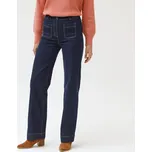 Široké džíny s vysokým pasem pro postavu 160 až 165 cm tmavě modrá 38