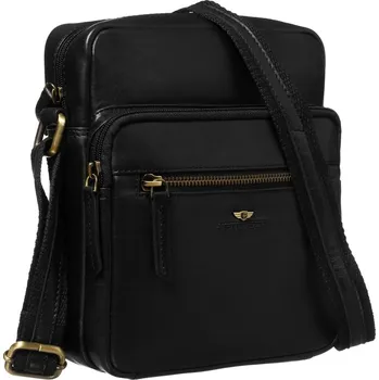 Pánská městská taška z přírodní hnědé kůže Barva: Černá