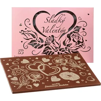 Čokoláda Čokoláda Valentýn - růžová perleť, 120 g, Čokoládovna Troubelice Varianta: hořká 75%