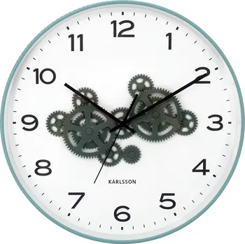 Hodiny Karlsson, Nástěnné hodiny Open Gear, zeleno-modré - Formadore