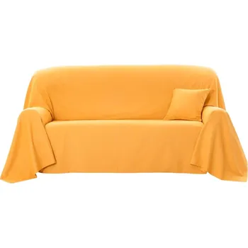 Napínací potah Blancheporte Plátěný přehoz zn. Colombine® na pohovku, jednobarevný medová 140x200 cm