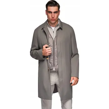 Pánský kabát Ombre pánský kabát hnědý klasický do půlky stehen OM-COLC-0139 velikost M