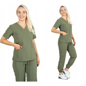 Dámská mikina MIKINA HALENKA dámská elastická moderní SCRUBS s viskózou EMILY OLIVOVÁ 3XL