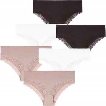 Kalhotky Dámské bavlněné kalhotky KALHOTKY kraťasy s krajkou, 6 KUSŮ MORAJ MIX BAREV XL