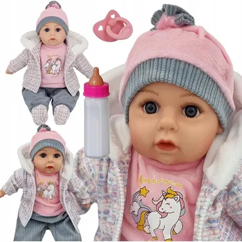 Panenka PANENKA MIMINKO MLUVÍ A ZPÍVÁ V POLŠTINĚ 45CM + DUDLÍK + LAHEV_568