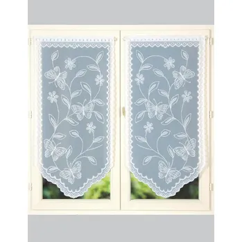 Blancheporte 1 pár krajkových záclon do špičky, s květinovým motivem bílá 60x160 cm
